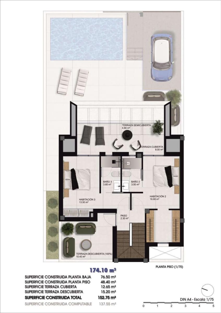 3 Zimmer Reihenhaus zu verkaufen in Dolores mit Pool Garage - 435.000 € (Ref: 9579578)