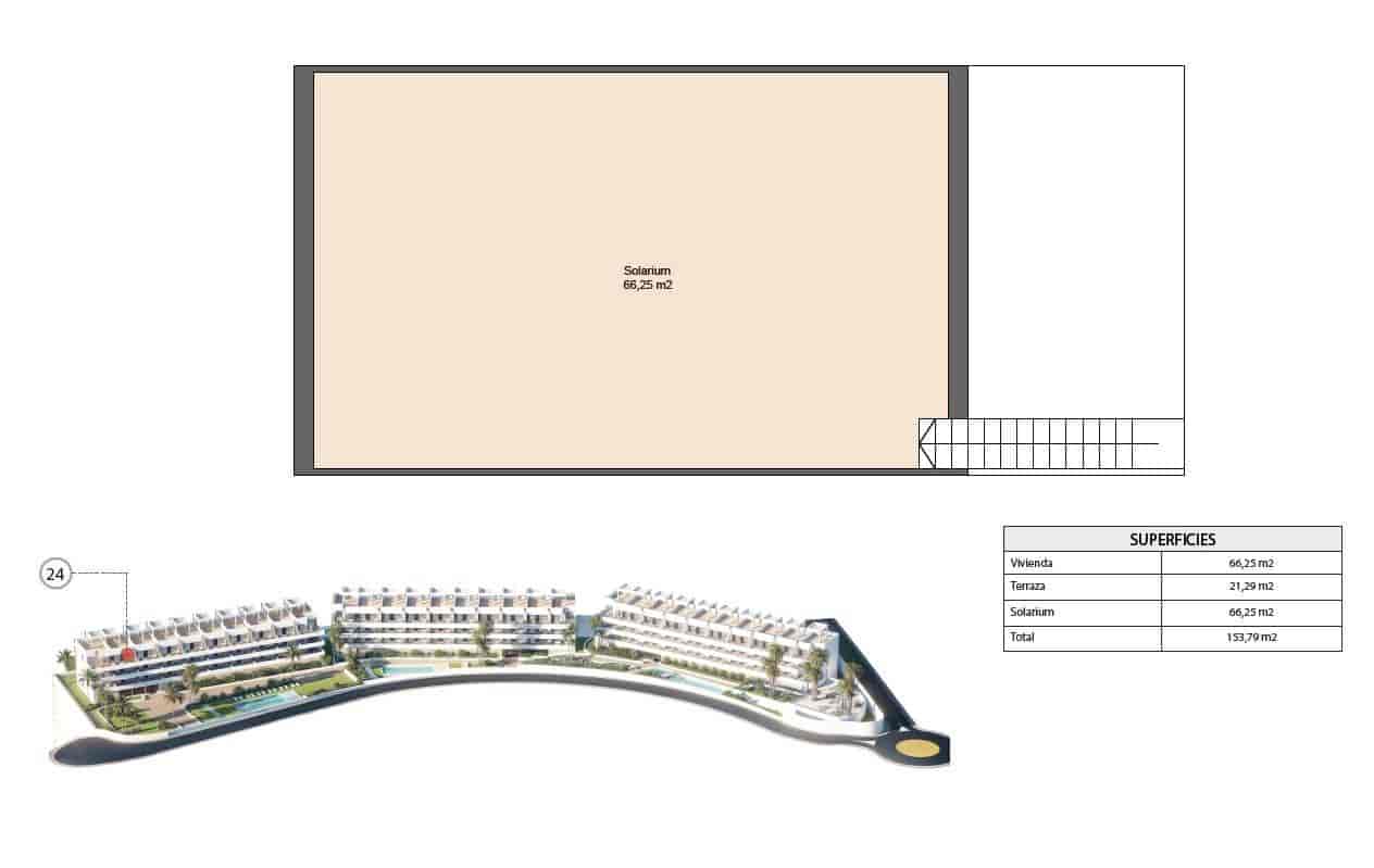 2 soverom Penthouse til salgs i Finestrat med svømmebasseng garasje - € 329 900 (Ref: 9580879)