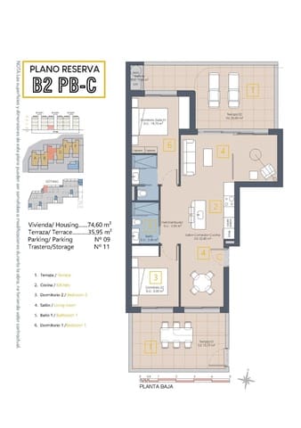 3 slaapkamer Appartement te koop in Las Lomas de Rame - Bahía Bella, Los Alcázares met zwembad garage - € 309.900 (Ref: 9588640)