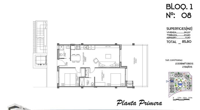 2 quarto Apartamento para venda em El Raso, Guardamar del Segura com piscina garagem - 222 000 € (Ref: 9589092)