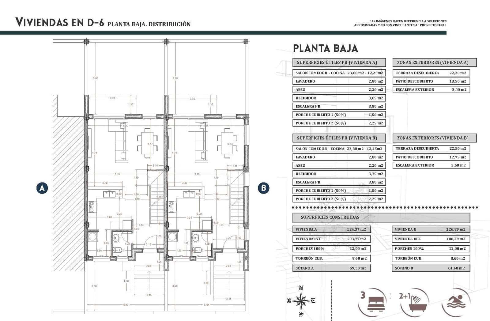 3 quarto Casa em Banda para venda em Bigastro com piscina garagem - 250 000 € (Ref: 9592302)