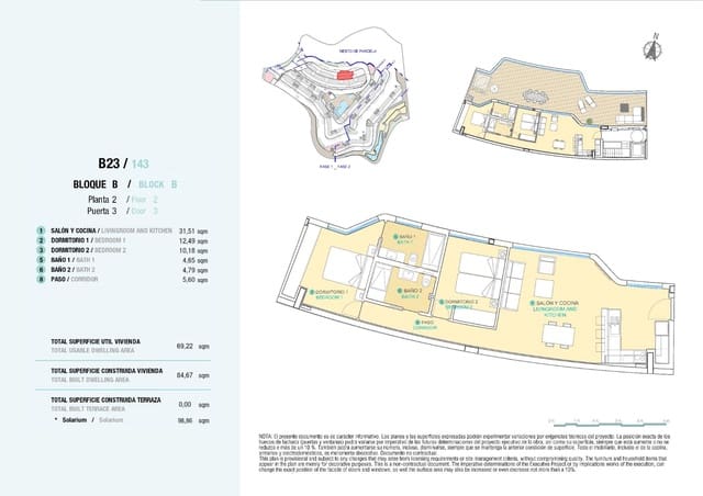 2 chambre Penthouse à vendre à Los Collados - Los Geraneos, Aguilas avec piscine - 457 000 € (Ref: 9592429)
