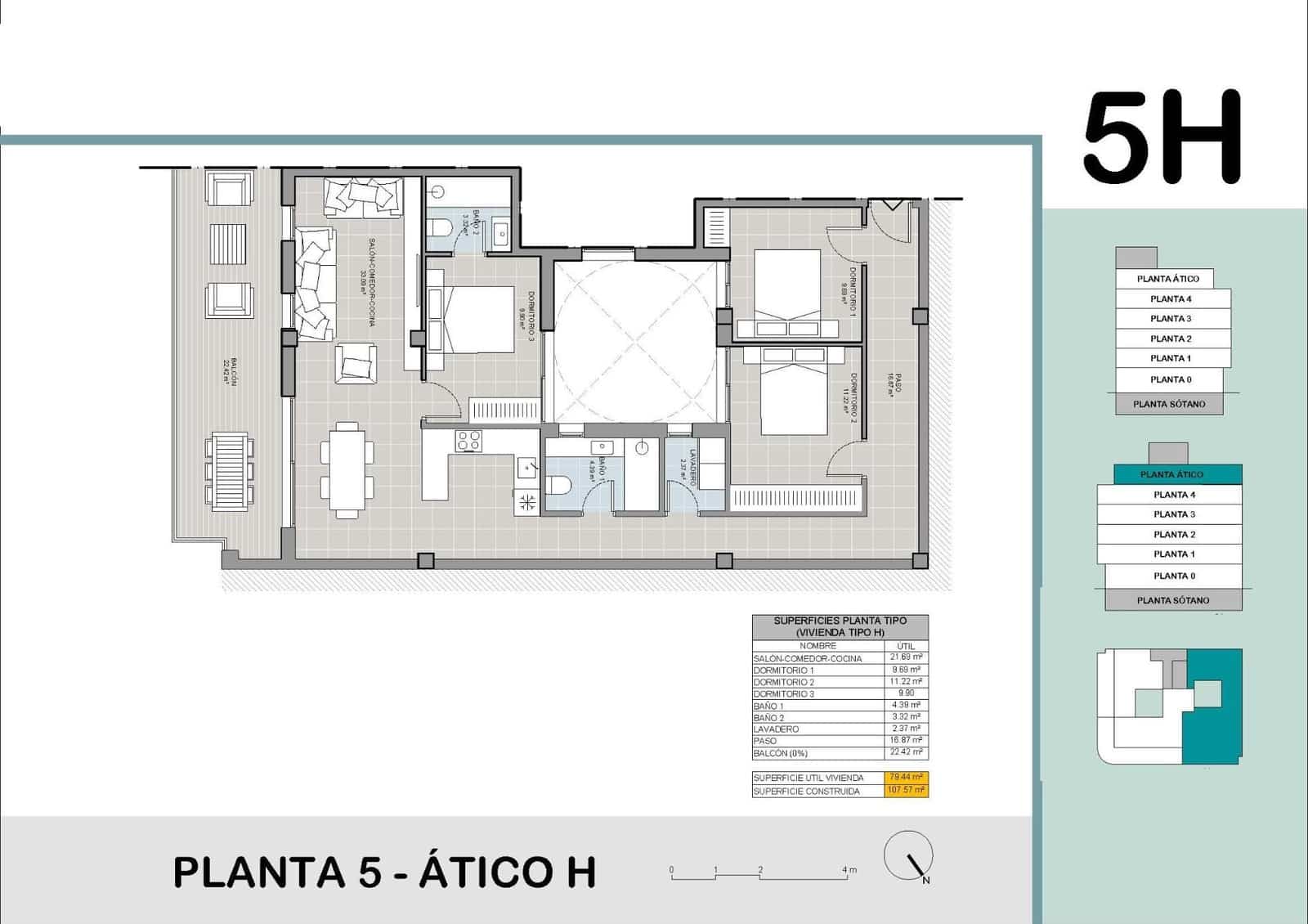 3 camera da letto Attico in vendita in Torrevieja con piscina - 410.000 € (Rif: 9604440)