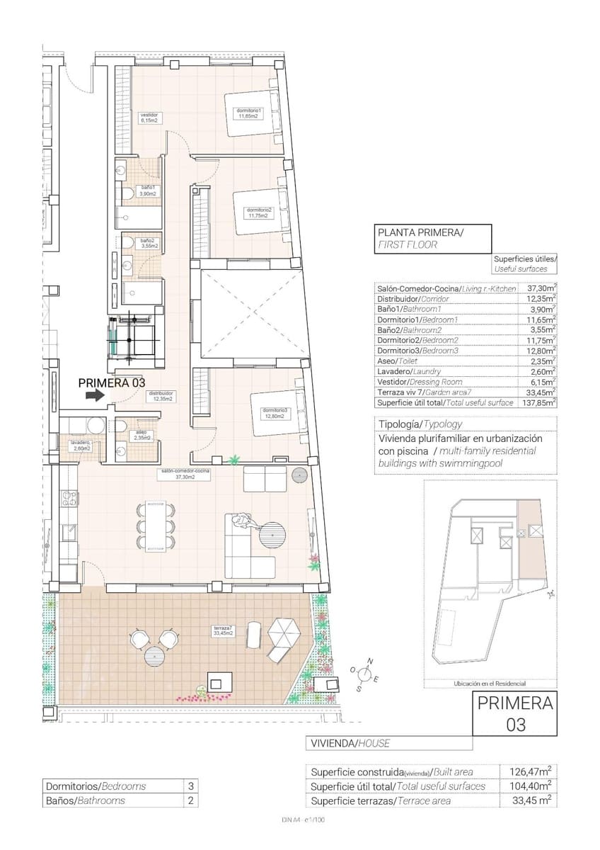 Apartamento de 3 habitaciones en Hondón de las Nieves en venta con piscina garaje - 280.000 € (Ref: 9606208)