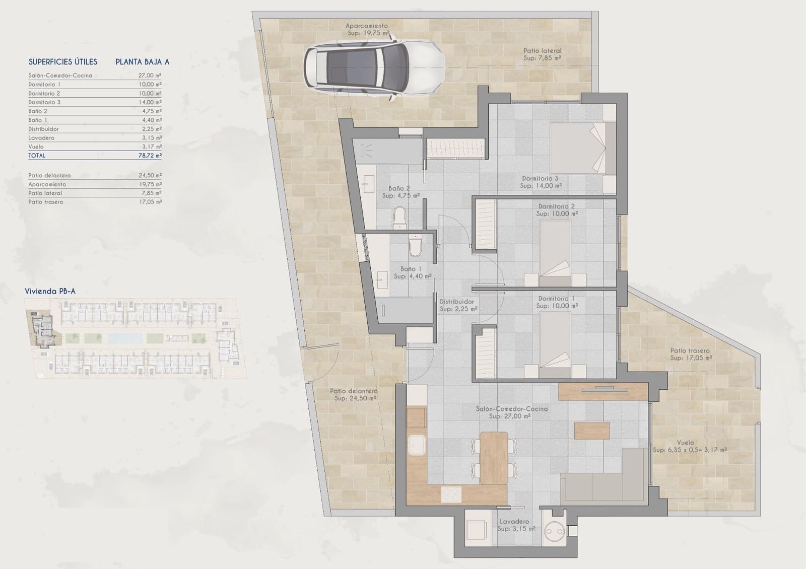 3 soverom Bungalow til salgs i Torre-Pacheco med svømmebasseng garasje - € 230 000 (Ref: 9613769)