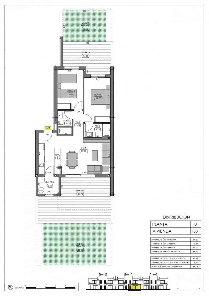 2 soveværelse Bungalow til salg i Algorfa med swimmingpool garage - € 323.900 (Ref: 9613867)