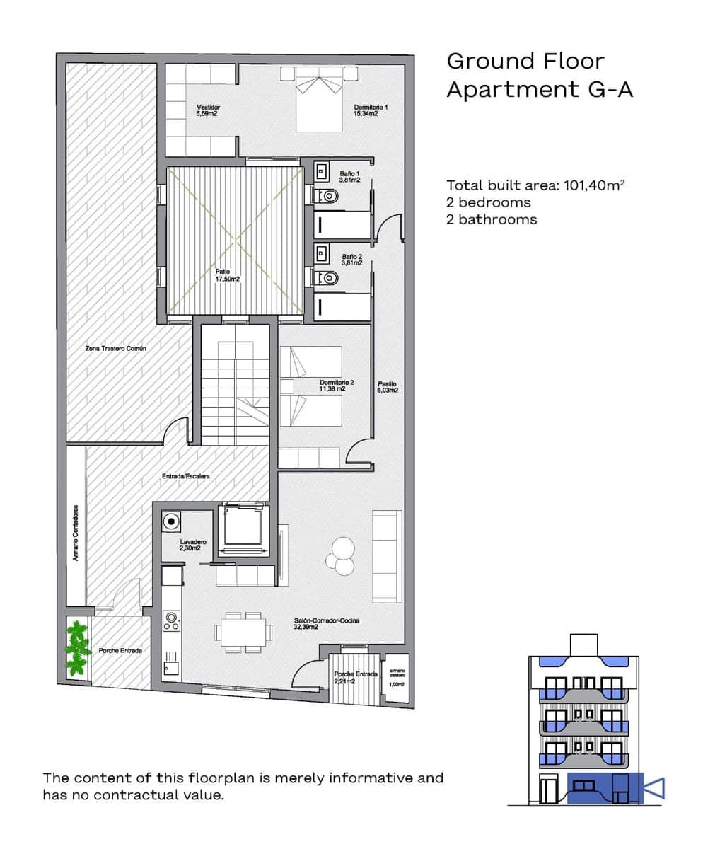 2 bedroom Apartment for sale in Torrevieja with pool - € 309,000 (Ref: 9613892)