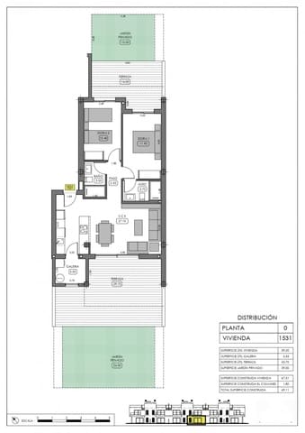 2 chambre Bungalow à vendre à Algorfa avec piscine garage - 323 900 € (Ref: 9638847)