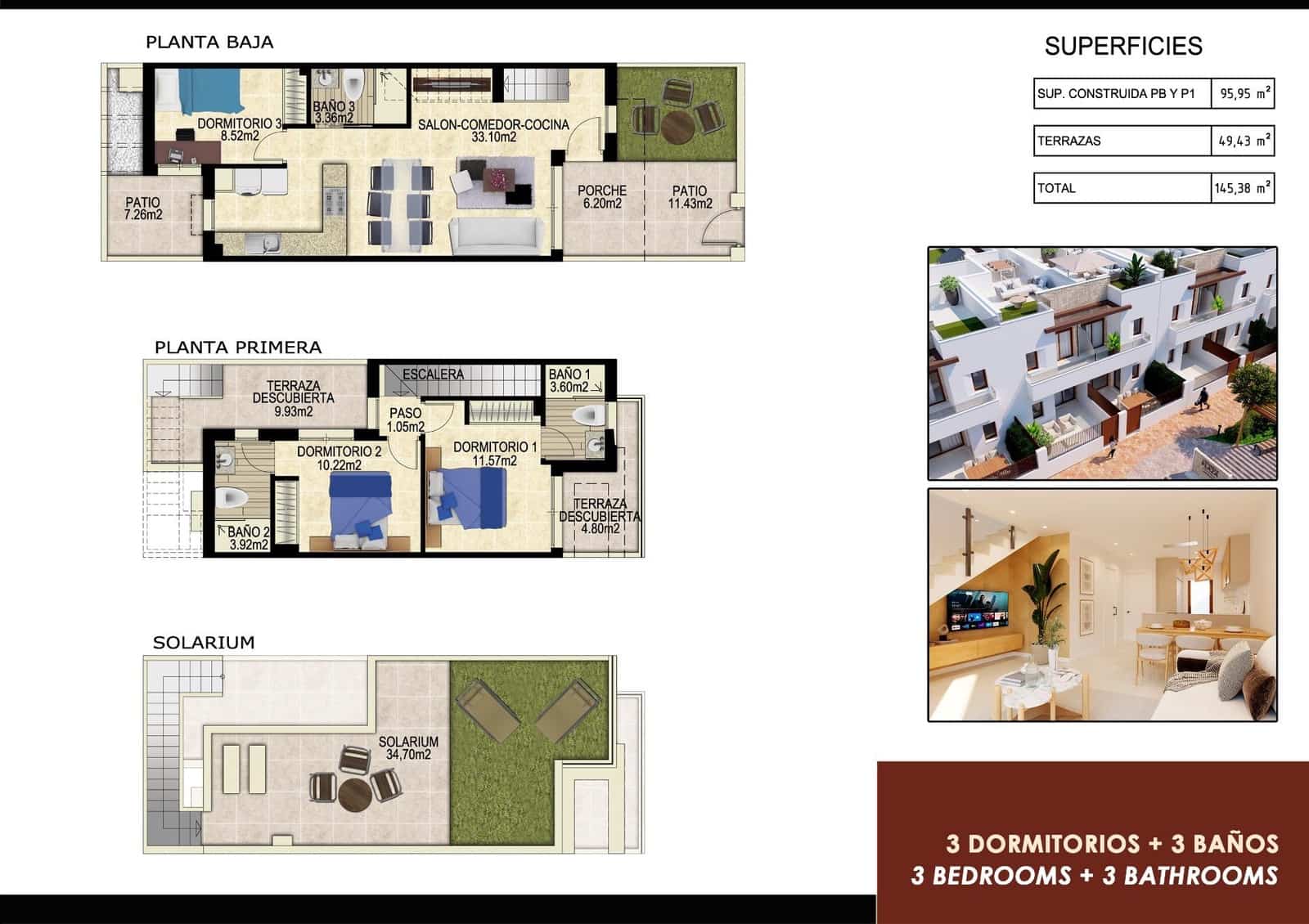 3 sypialnia Dom na sprzedaż w Vistabella z basenem garażem - 299 000 € (Ref: 9644439)