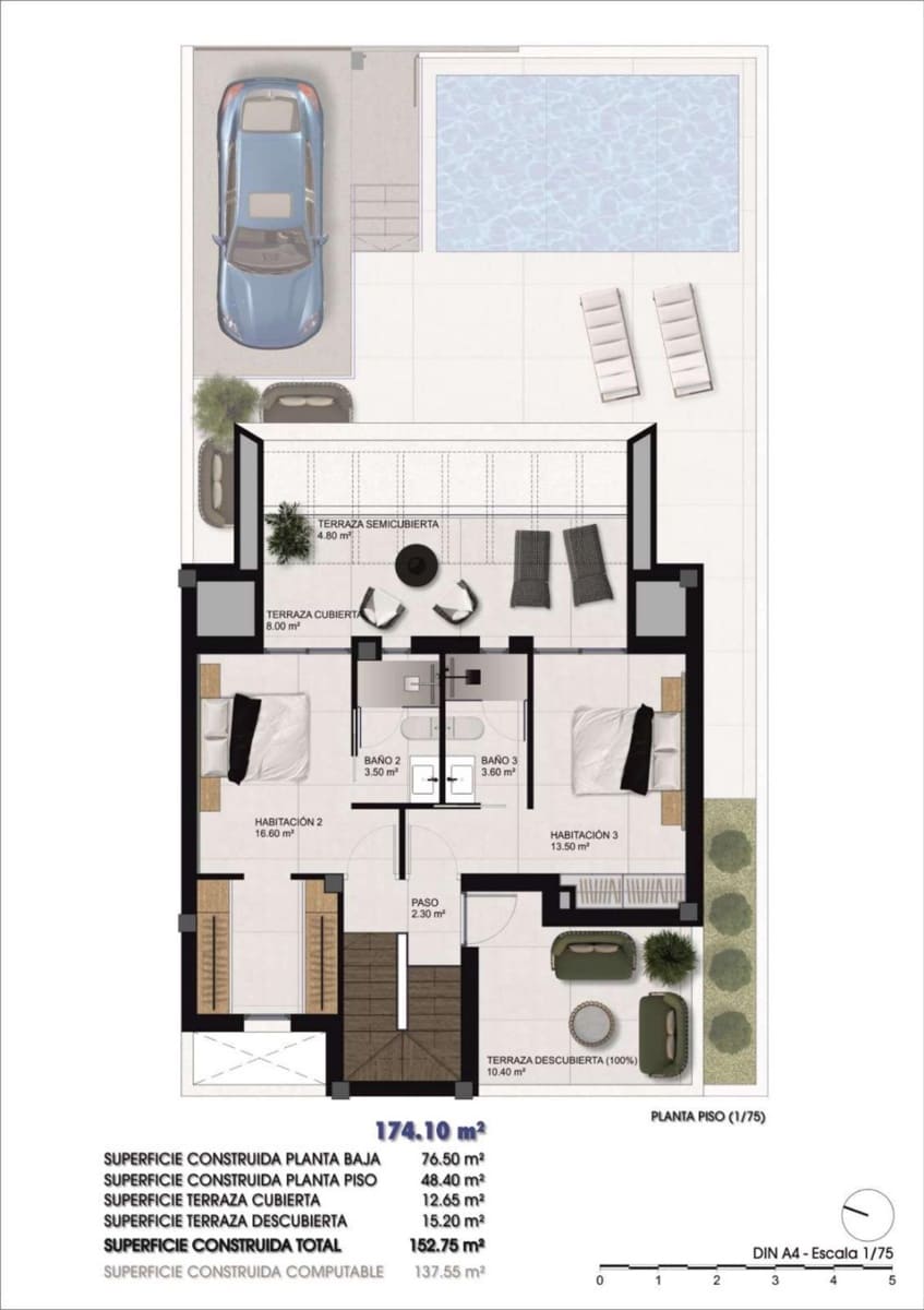 3 quarto Moradia em Banda para venda em Dolores com piscina garagem - 435 000 € (Ref: 9668793)