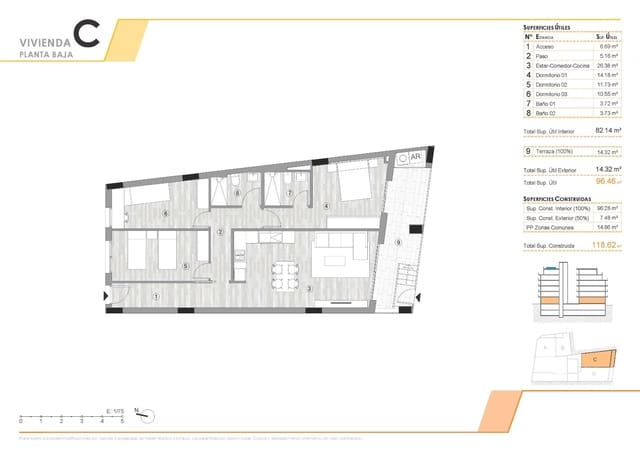 3 sovrum Lägenhet till salu i Centro, Torrevieja med pool - 245 000 € (Ref: 9671556)