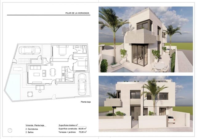 2 camera da letto Bungalow in vendita in Pilar de la Horadada ciudad, Pilar de la Horadada con piscina garage - 359.000 € (Rif: 9671657)