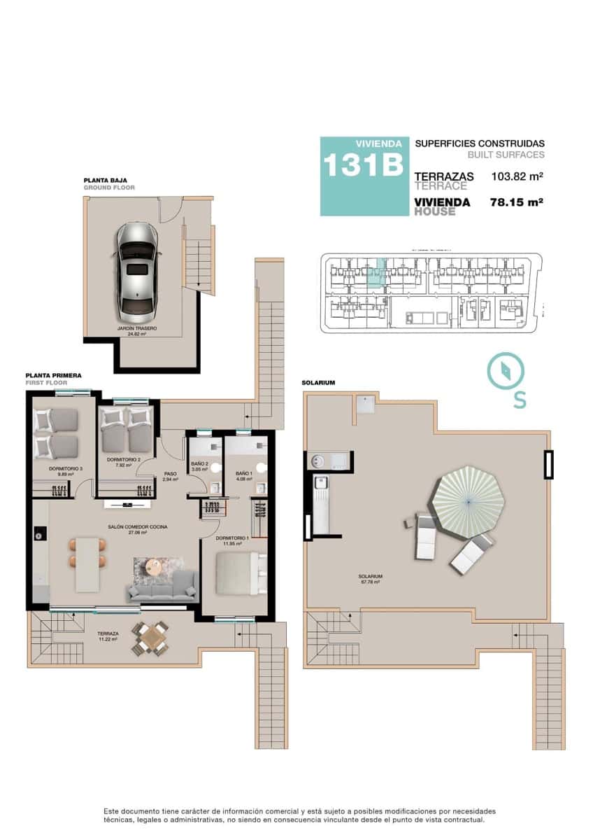 3 makuuhuone Bungalow myytävänä paikassa Torre de la Horadada mukana uima-altaan 
autotalli - 385 000 € (Ref: 9671685)