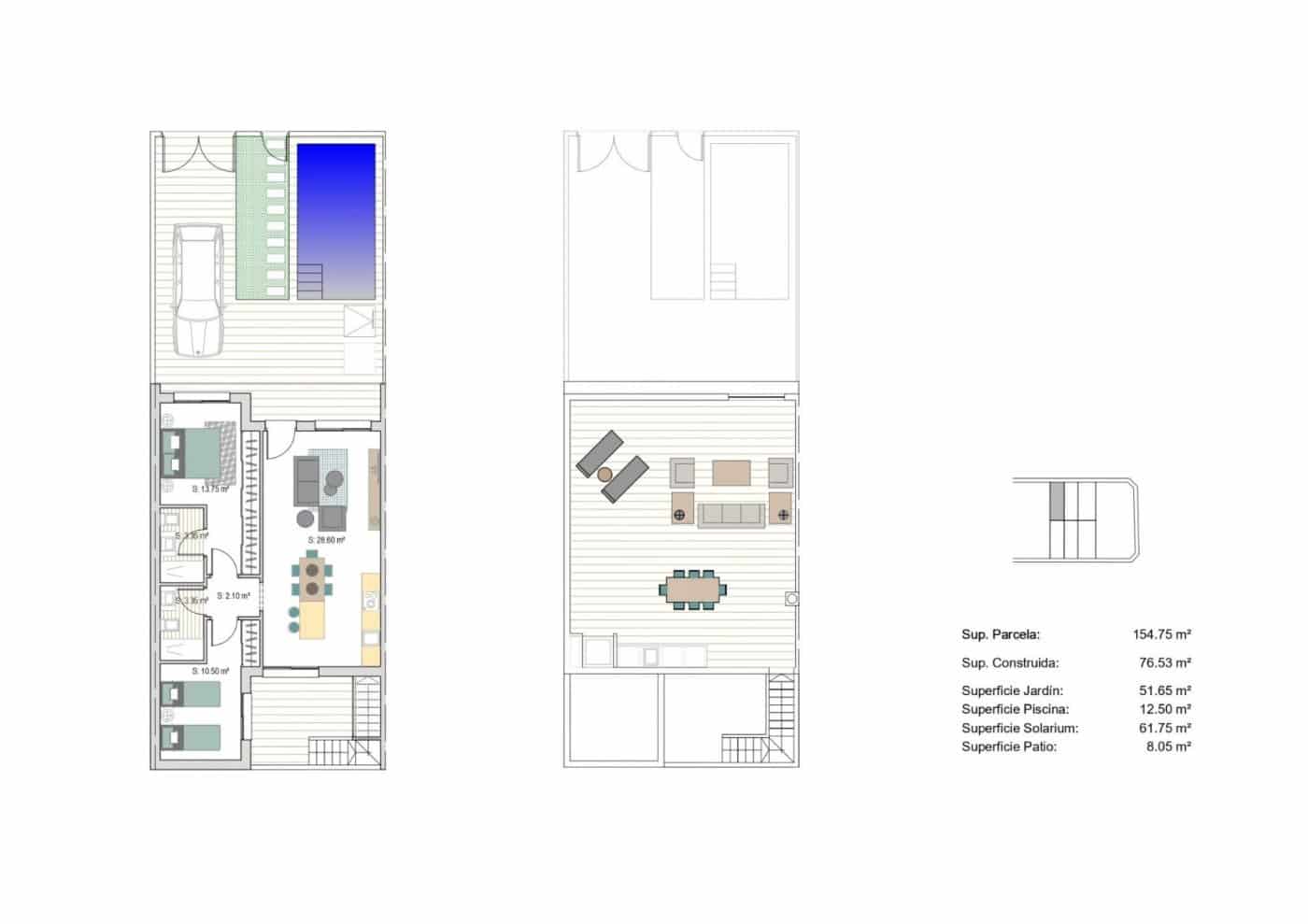 2 soveværelse Byhus til salg i San Javier med swimmingpool garage - € 285.000 (Ref: 9675325)