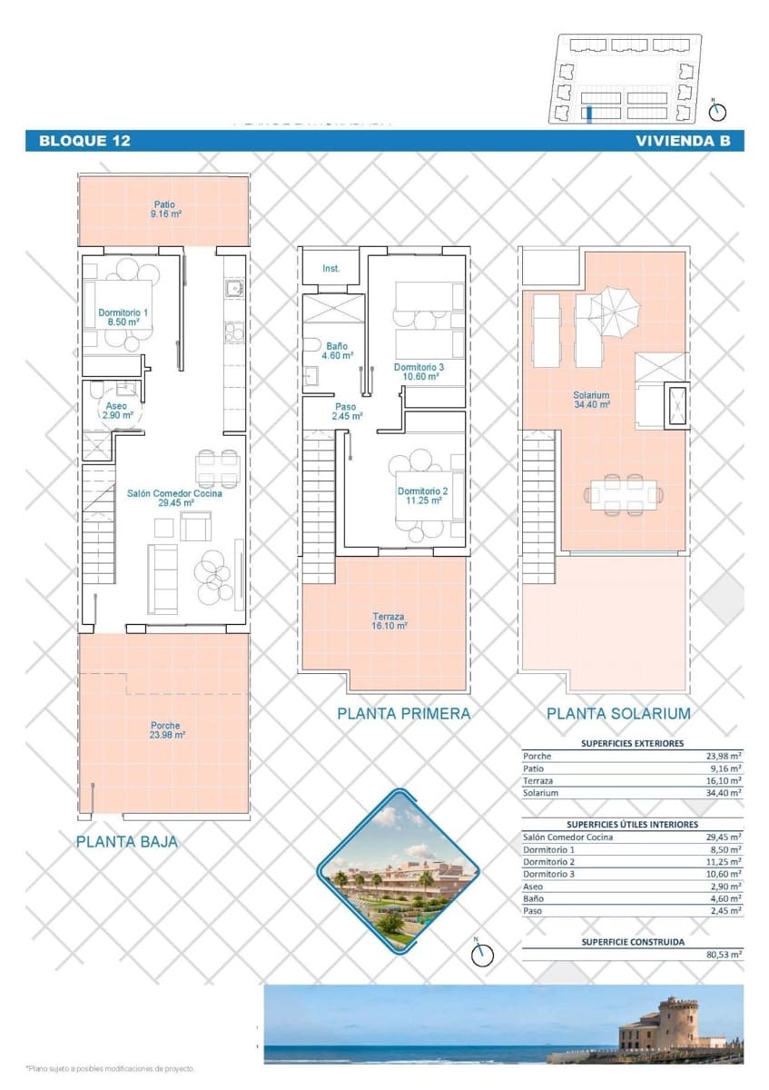 3 camera da letto Casa in vendita in Pilar de la Horadada con piscina garage - 309.900 € (Rif: 9681853)