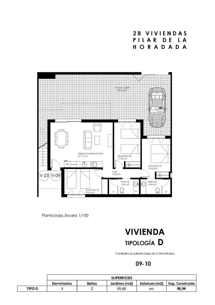 3 chambre Bungalow à vendre à Pilar de la Horadada avec piscine garage - 285 000 € (Ref: 9693434)