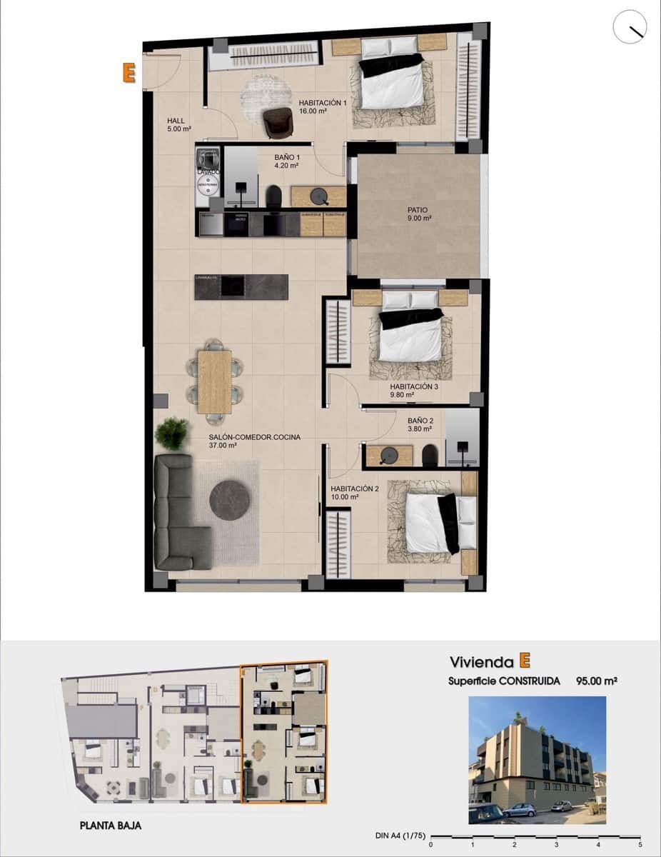 3 soveværelse Lejlighed til salg i Catral med swimmingpool garage - € 232.000 (Ref: 9736312)