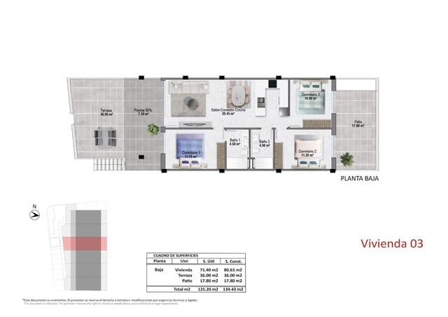 Bungalow de 3 habitaciones en Pilar de la Horadada ciudad, Pilar de la Horadada en venta con piscina garaje - 289.900 € (Ref: 9756990)