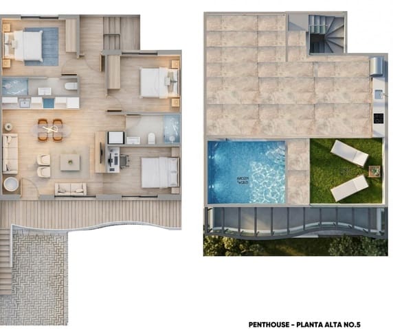 Bungalow de 3 habitaciones en Pilar de la Horadada ciudad, Pilar de la Horadada en venta con piscina garaje - 389.900 € (Ref: 9757300)