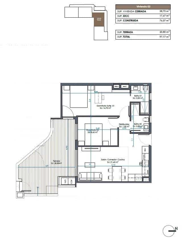 2 sypialnia Apartament na sprzedaż w Guardamar del Segura z basenem garażem - 307 000 € (Ref: 9760474)