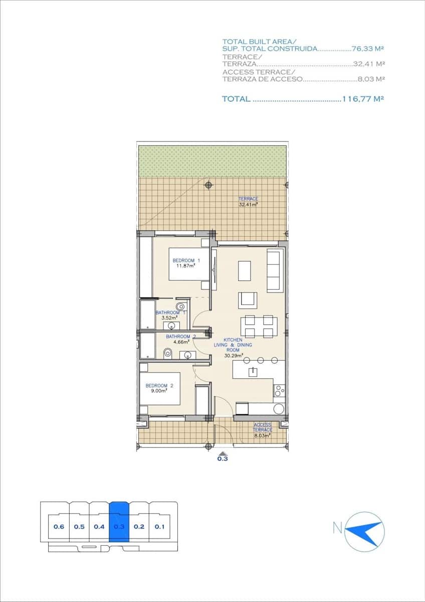 Apartamento de 2 habitaciones en Los Alcázares en venta con piscina garaje - 265.000 € (Ref: 9762624)
