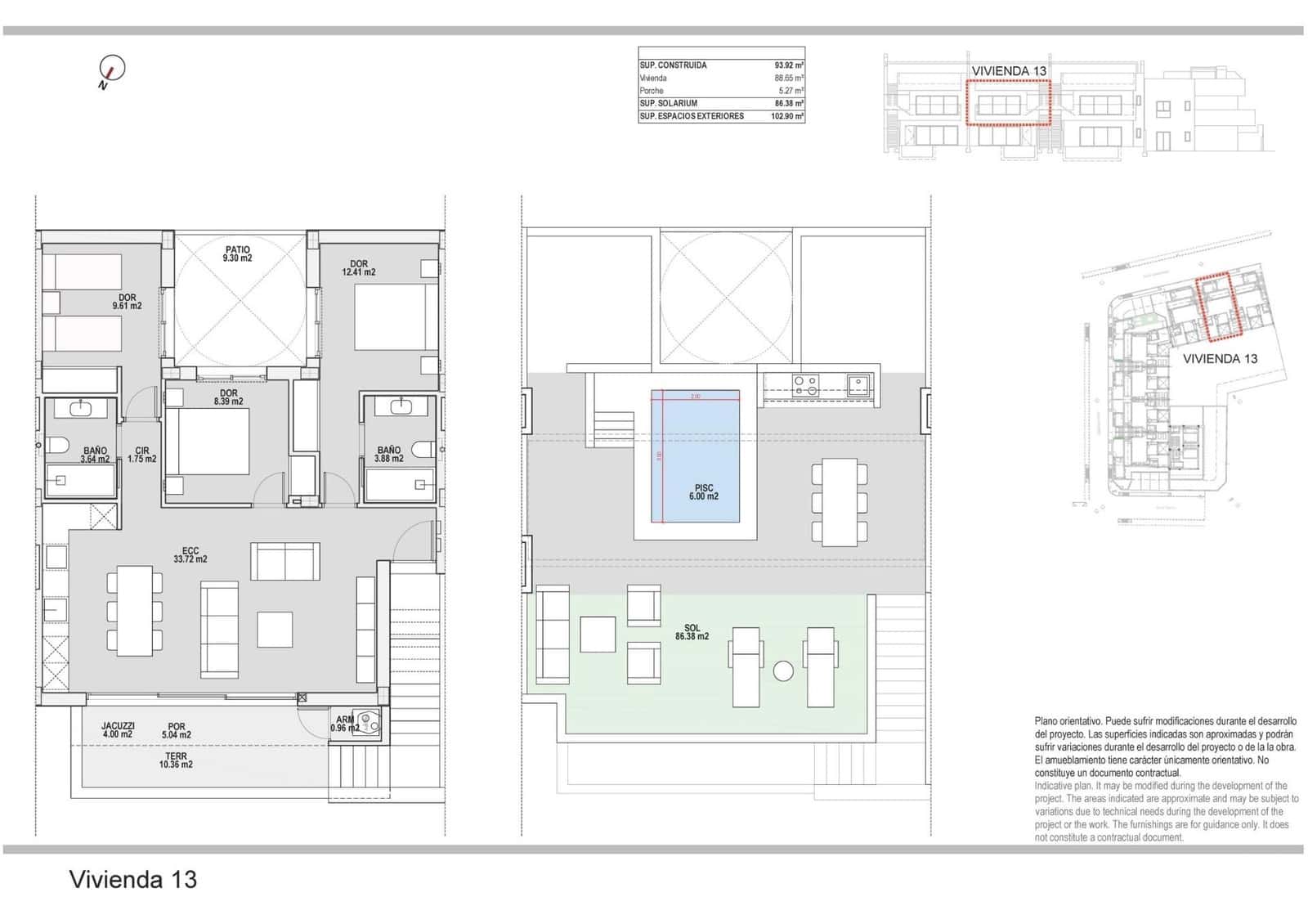 3 sypialnia Bungalow na sprzedaż w Pilar de la Horadada z garażem - 313 500 € (Ref: 9764266)
