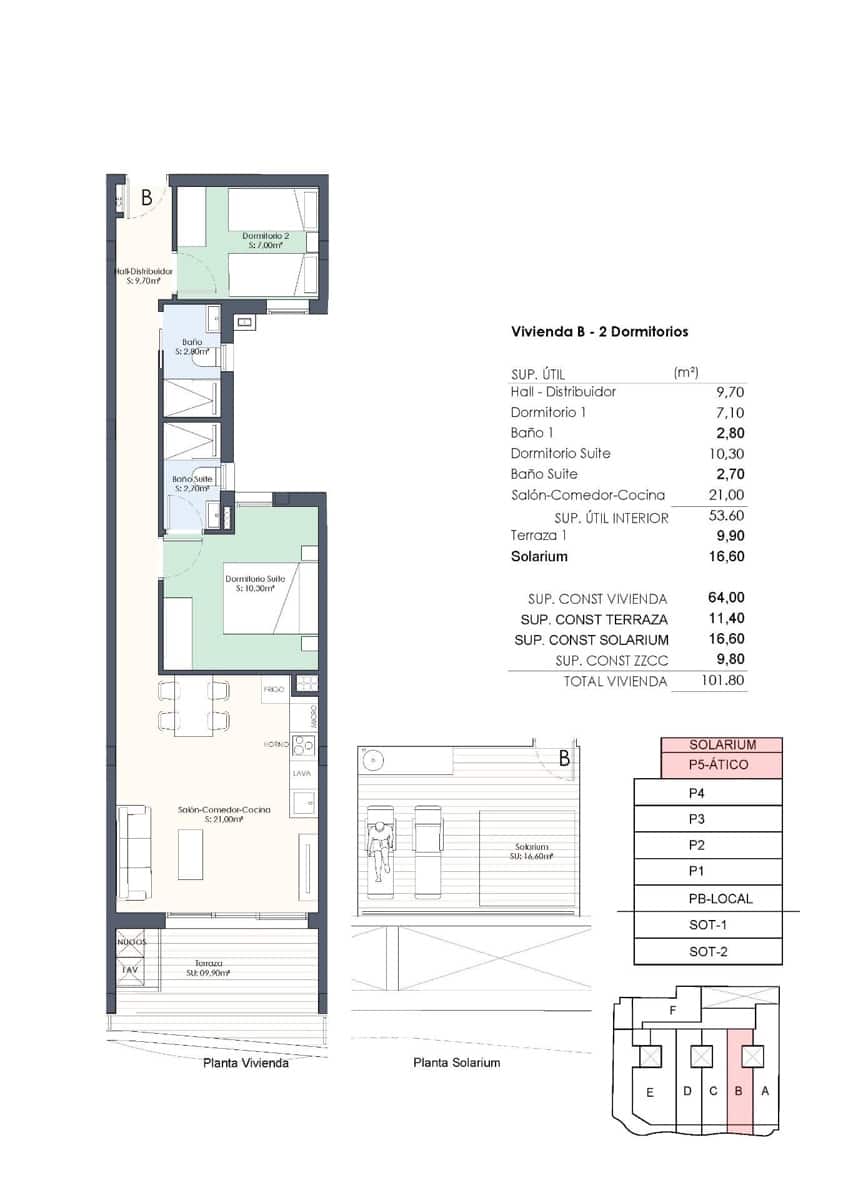 2 soverom Penthouse til salgs i Torrevieja med svømmebasseng - € 469 000 (Ref: 9764651)
