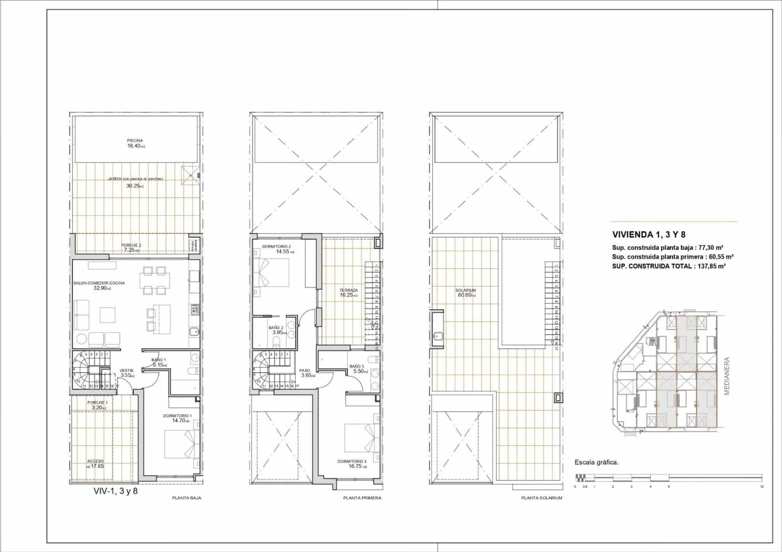 3 soveværelse Byhus til salg i San Javier med swimmingpool garage - € 299.900 (Ref: 9773826)
