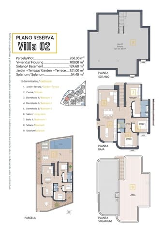 3 slaapkamer Villa te koop in Las Lomas de Rame - Bahía Bella, Los Alcázares met zwembad garage - € 589.900 (Ref: 9786547)