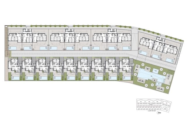 3 makuuhuone Huvila myytävänä paikassa Las Lomas de Rame - Bahía Bella, Los Alcázares mukana uima-altaan 
autotalli - 599 000 € (Ref: 9786557)