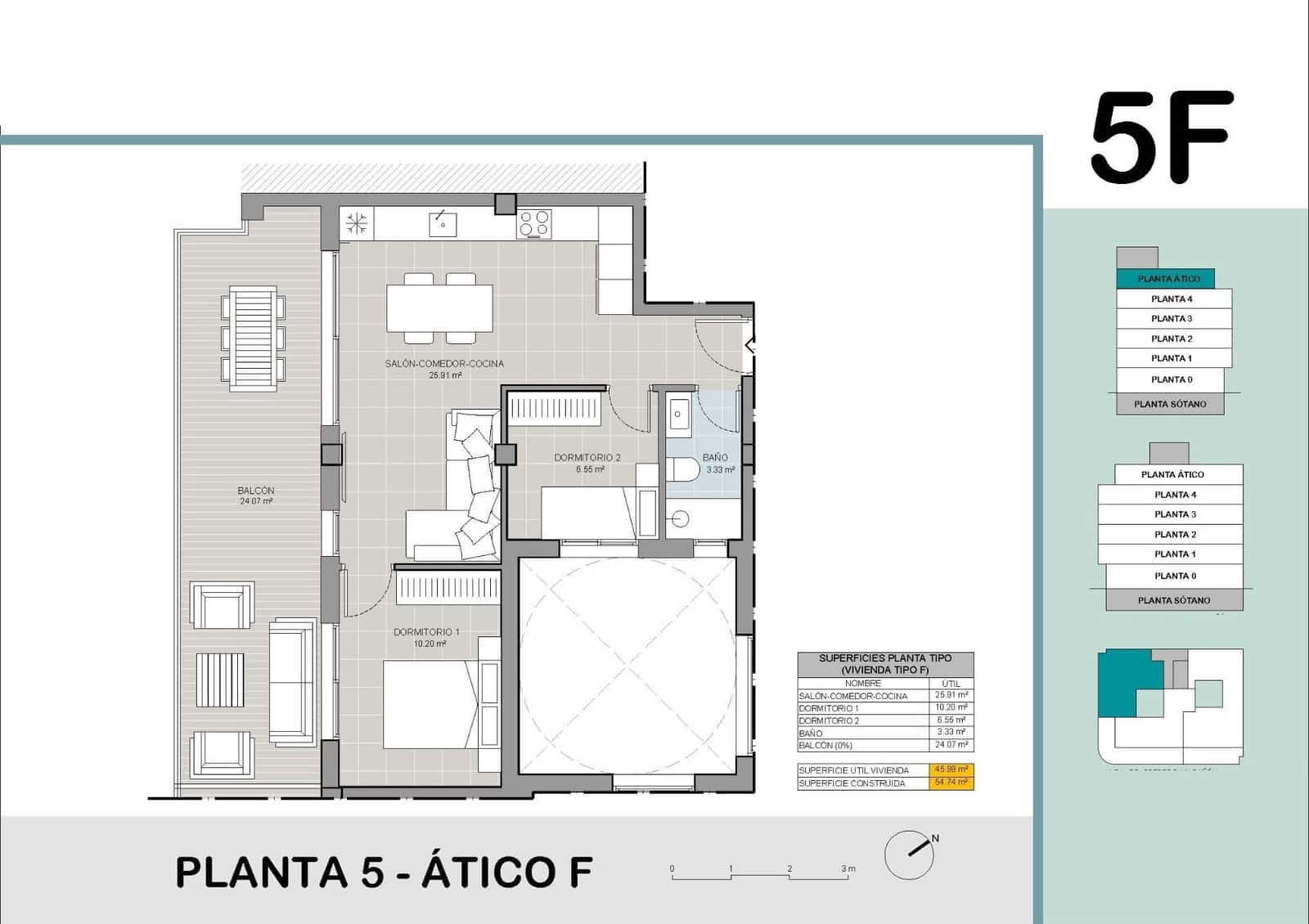 2 soveværelse Penthouse til salg i Torrevieja med swimmingpool - € 405.000 (Ref: 9803286)