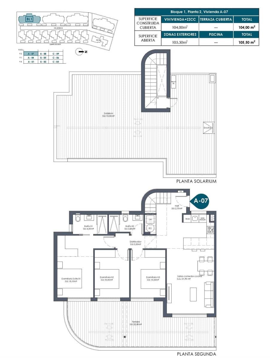 3 quarto Penthouse para venda em Los Alcazares com piscina garagem - 449 000 € (Ref: 9803362)