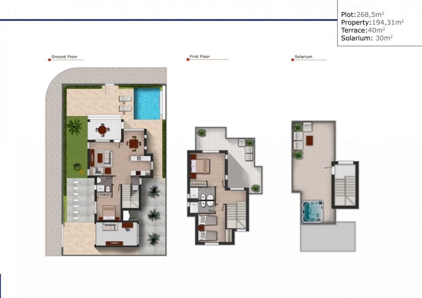 3 slaapkamer Villa te koop in Los Alcazares met zwembad - € 544.841 (Ref: 9827187)