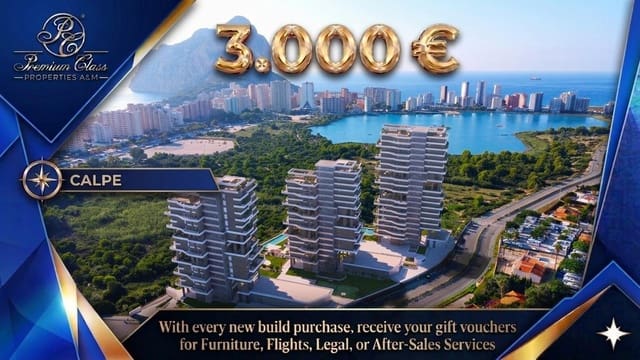 3 makuuhuone Huoneisto myytävänä paikassa Levante - Playa Fossa, Calpe / Calp mukana uima-altaan - 816 210 € (Ref: 9827188)