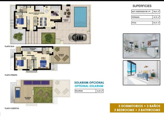 3 Zimmer Villa zu verkaufen in Vistabella, Orihuela mit Pool - 465.000 € (Ref: 9827232)