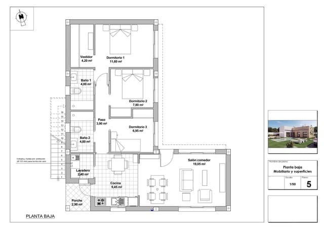 3 makuuhuone Huvila myytävänä paikassa Mazarrón mukana uima-altaan - 299 900 € (Ref: 9827264)
