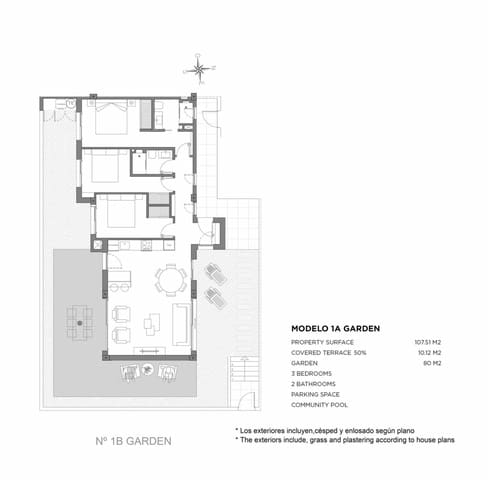 3 sypialnia Apartament na sprzedaż w Los Narejos, Los Alcázares - 412 000 € (Ref: 9967842)