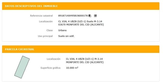 Area Edificabile in vendita in Monforte del Cid - 1.120.000 € (Rif: 9583393)