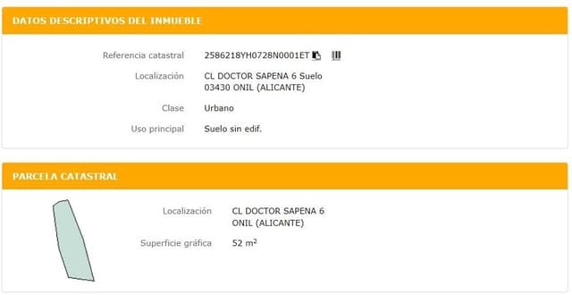 Tomt till salu i Onil - 25 000 € (Ref: 9583400)