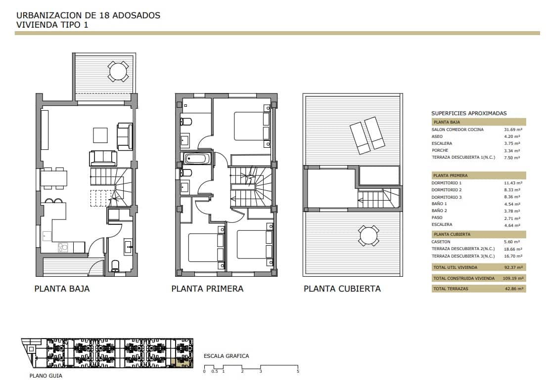 3 soveværelse Rækkehus til salg i Els Poblets med garage - € 259.000 (Ref: 9956626)
