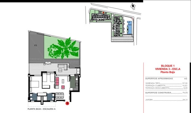 3 soveværelse Lejlighed til salg i Les Bassetes - El Marjal, Dénia med swimmingpool garage - € 449.000 (Ref: 9973993)