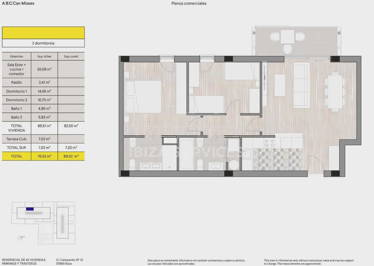 2 bedroom Apartment for sale in Ibiza / Eivissa town with garage - € 655,000 (Ref: 9047080)