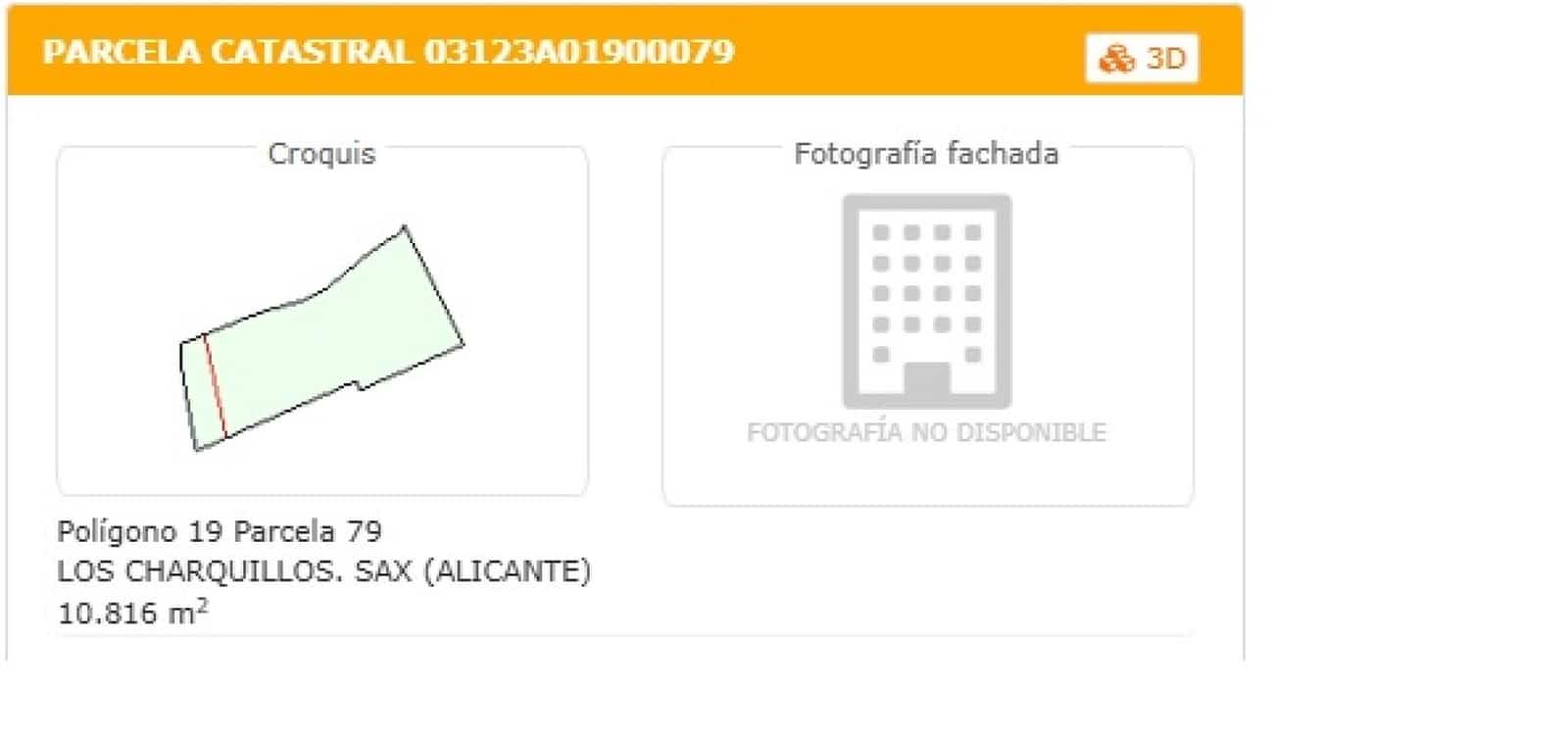 Ubebygd land til salgs i Sax - € 39 950 (Ref: 10167133)