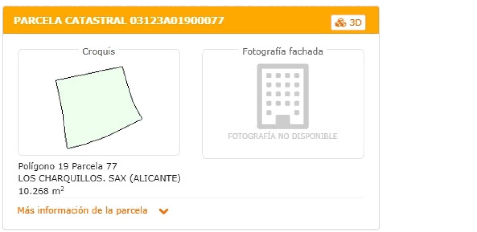 Ubebygd land til salgs i Sax - € 39 950 (Ref: 10167133)
