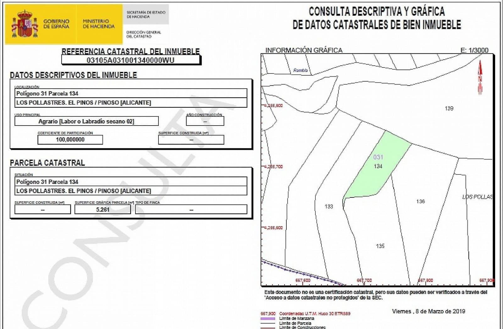 Undeveloped Land for sale in Pinoso - € 18,000 (Ref: 8649763)