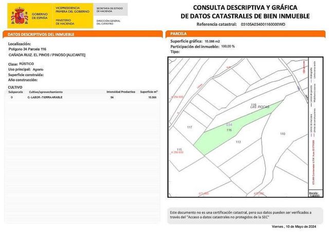 Terreno Non Edificato in vendita in Pinoso - 75.000 € (Rif: 8649830)