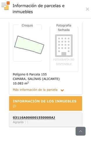 Ubebygd land til salgs i Salinas - € 75 000 (Ref: 9872955)
