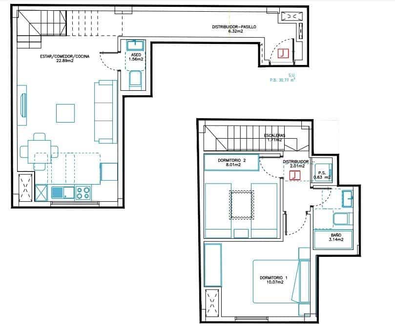 2 soverom Penthouse til salgs i Las Palmas de Gran Canaria - € 256 300 (Ref: 9119193)