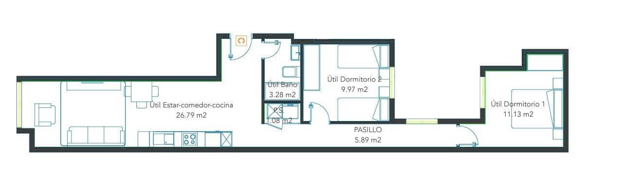 2 soverom Leilighet til salgs i Las Palmas de Gran Canaria - € 239 000 (Ref: 9119369)