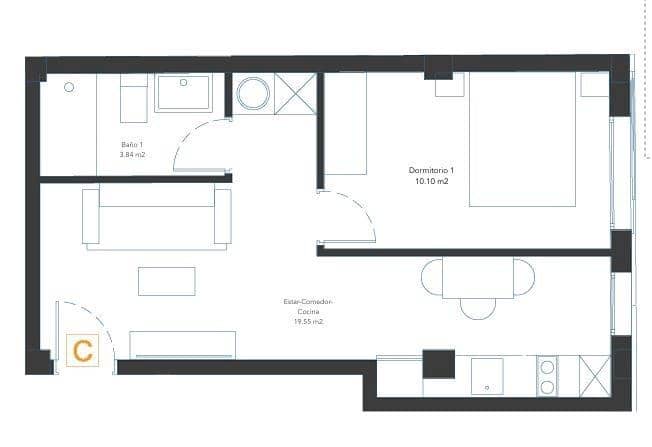 1 chambre Appartement à vendre à Las Palmas de Gran Canaria - 190 000 € (Ref: 9119426)